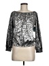 CeCe Metallic Silver Long Sleeve Blouse Size M - photo 1