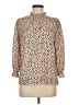 Unbranded 100% Polyester Animal Print Tan Long Sleeve Blouse Size XS - photo 1