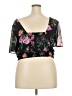 Torrid 100% Polyester Black Short Sleeve Blouse Size 2X Plus (2) - photo 2