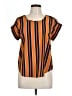 Speed Control 100% Polyester Stripes Orange Short Sleeve Blouse Size L - photo 1