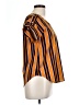 Speed Control 100% Polyester Stripes Orange Short Sleeve Blouse Size L - photo 4