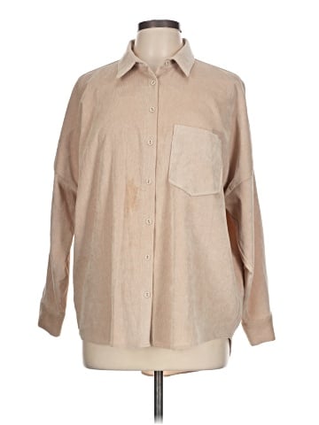 Zara Basic Long Sleeve Button-Down Shirt (view 1)