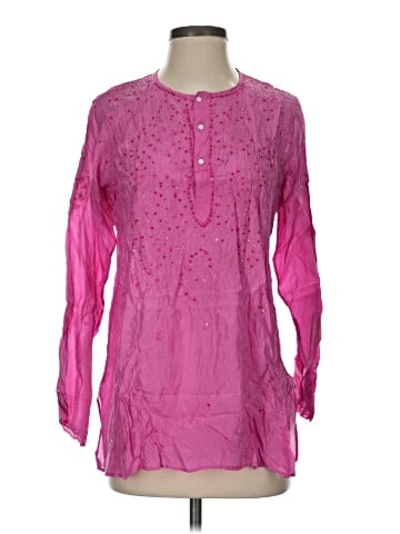 Glam Long Sleeve Silk Top (view 1)