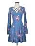 Mudd Floral Blue Casual Dress Size S - photo 1