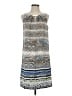 Dana Buchman 100% Polyester Print Gray Casual Dress Size S - photo 1