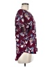Pink Rose 100% Polyester Floral Burgundy Short Sleeve Blouse Size M - photo 4