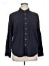 Unbranded Solid Black Long Sleeve Button-Down Shirt Size XL (estimated) - photo 1
