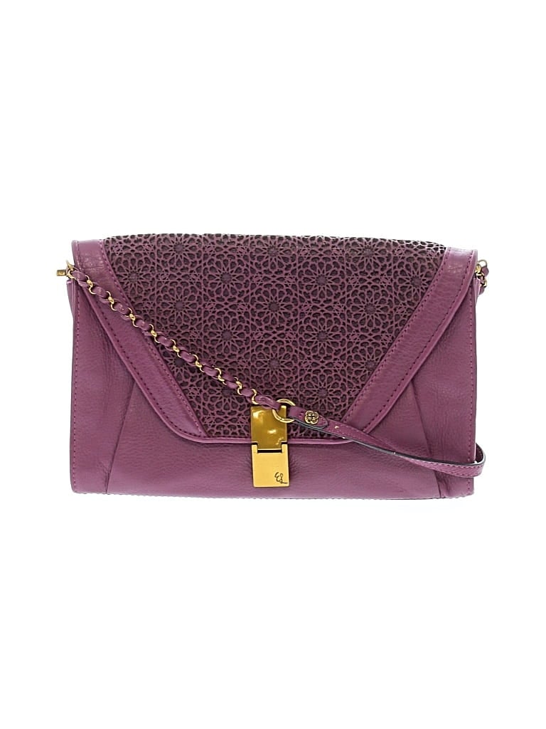 Pre-owned Elliott Lucca Leather Clutch In Purple