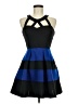 Crystal Doll Color Block Blue Cocktail Dress Size 7 - photo 1