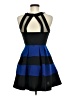 Crystal Doll Color Block Blue Cocktail Dress Size 7 - photo 2