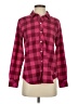 Vineyard Vines Performance 100% Polyester Checkered-gingham Burgundy Long Sleeve Blouse Size 2 - photo 1