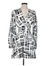 Express 100% Polyester Graphic White Casual Dress Size XS - photo 1