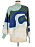 Unbranded Color Block Blue Green Pullover Sweater Size M - photo 2