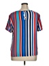 dalia 100% Polyester Stripes Blue Short Sleeve Blouse Size XL - photo 2