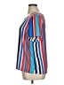 dalia 100% Polyester Stripes Blue Short Sleeve Blouse Size XL - photo 5
