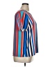 dalia 100% Polyester Stripes Blue Short Sleeve Blouse Size XL - photo 4
