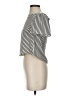 Bar III Stripes Silver Short Sleeve Blouse Size XXS - photo 5