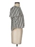 Bar III Stripes Silver Short Sleeve Blouse Size XXS - photo 4