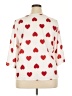 Emery Rose Hearts Ivory 3/4 Sleeve Blouse Size 2X - photo 2