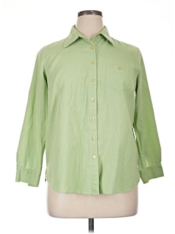 Fashion Bug 3/4 Sleeve Button-Down Shirt (view 1)