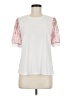 CeCe Floral White Short Sleeve T-Shirt Size M - photo 1