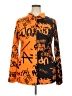 Unbranded 100% Polyester Print Orange Long Sleeve Blouse Size 2XL - photo 1