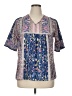 Natori 100% Polyester Blue Short Sleeve Blouse Size XL - photo 1