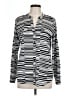 Calvin Klein Stripes Silver Long Sleeve Blouse Size L (estimated) - photo 1