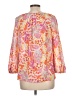 Chaps 100% Polyester Orange 3/4 Sleeve Blouse Size L - photo 2