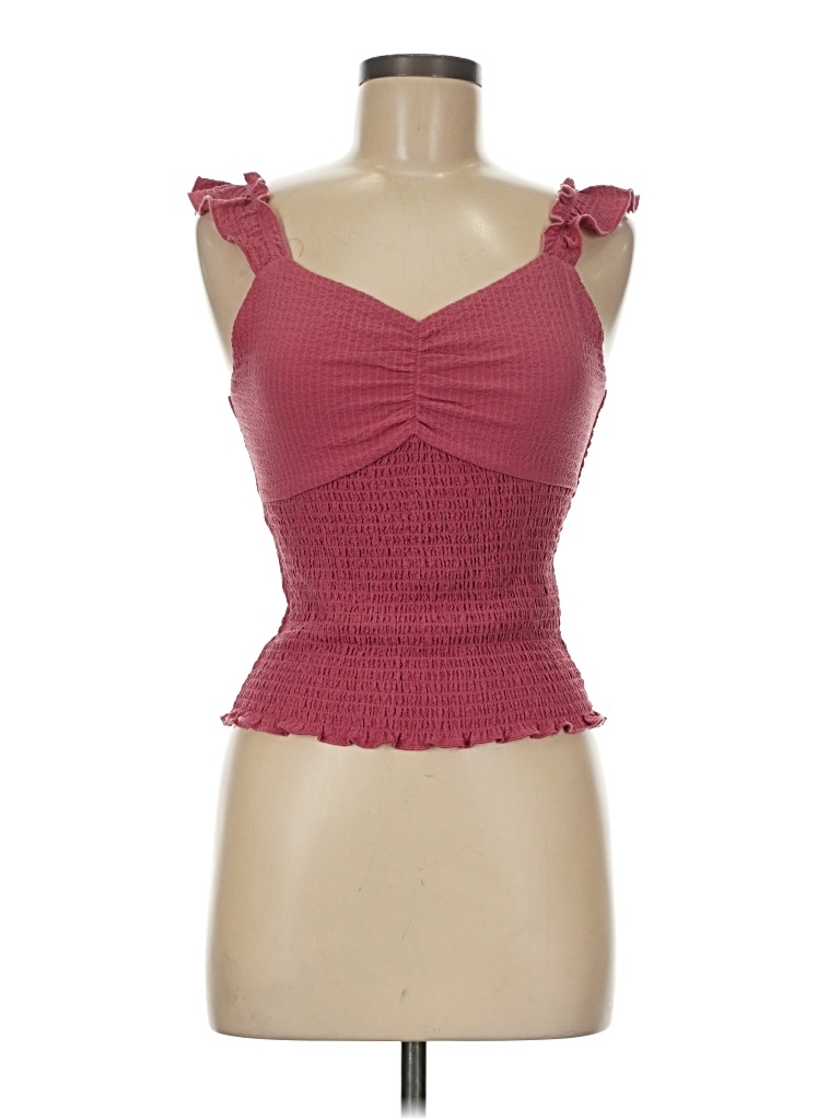 Pre-owned Blue Rain Sleeveless Top Burgundy Sweetheart Neckline Tops