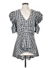 Boston Proper Checkered-gingham Black Short Sleeve Blouse Size S (estimated) - photo 1