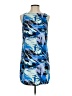 Leith 100% Polyester Graphic Blue Cocktail Dress Size S - photo 1