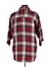 Basic Editions 100% Cotton Plaid Burgundy 3/4 Sleeve Button-Down Shirt Size M - photo 2