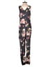 Leith 100% Rayon Floral Black Jumpsuit Size XS - photo 2