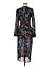 NSR 100% Polyester Floral Black Cocktail Dress Size M - photo 2
