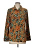 Ellen Tracy Floral Orange Long Sleeve Blouse Size L - photo 1