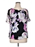 I Heart Ronson 100% Polyester Purple Short Sleeve Blouse Size XL - photo 1