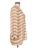 Joie Stripes Tan 3/4 Sleeve Blouse Size L - photo 4