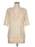 BCBGMAXAZRIA 100% Silk Ivory Short Sleeve Silk Top Size L - photo 1