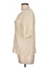 BCBGMAXAZRIA 100% Silk Ivory Short Sleeve Silk Top Size L - photo 5