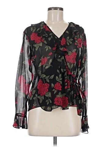 INC International Concepts Long Sleeve Silk Top (view 1)