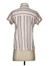 Marine Layer Stripes Silver Red Short Sleeve Blouse Size XS - photo 2