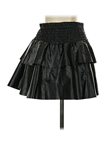 CHERYL CREATION Faux Leather Skirt (view 2)