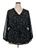 Lane Bryant 100% Polyester Black 3/4 Sleeve Blouse Size 20 - photo 1