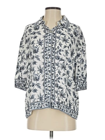 Max Studio 3/4 Sleeve Button-Down Shirt (view 1)