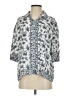 Max Studio Floral Blue 3/4 Sleeve Button-Down Shirt Size S - photo 1