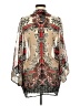Bebe 100% Polyester Tan Silver Kimono Size XS - photo 2