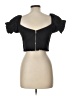 Mable 100% Cotton Black Short Sleeve Top Size L - photo 2