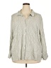 Alexander Jordan Stripes Ivory Long Sleeve Button-Down Shirt Size 3X - photo 1