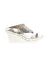 Donald J Pliner Metallic Silver Ivory Wedges Size 8 - photo 1